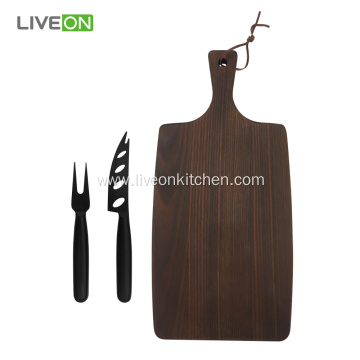 Ash Wood Cutting Cheese Knife Set